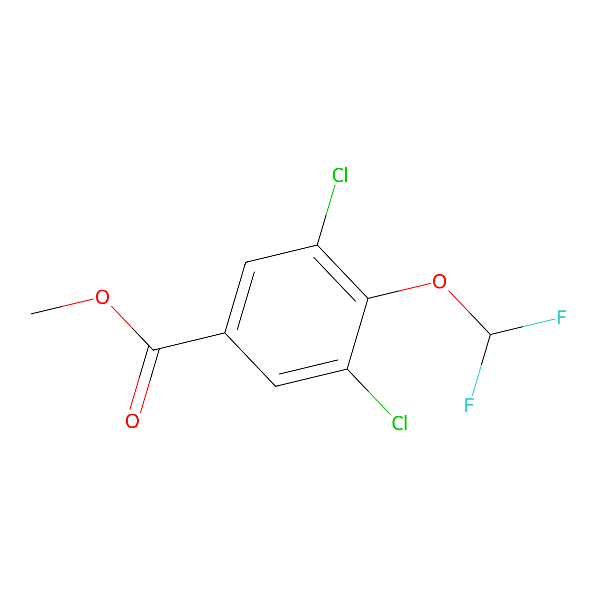 Methyl 3,5-dichloro-4-(difluoromethoxy)benzoate molecular structure, CAS 1040723-83-8