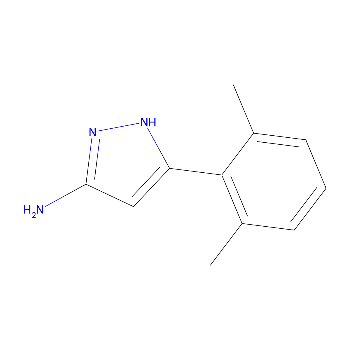 5-(2,6-dimethylphenyl)-1H-pyrazol-3-amine molecular structure, CAS 1040723-87-2