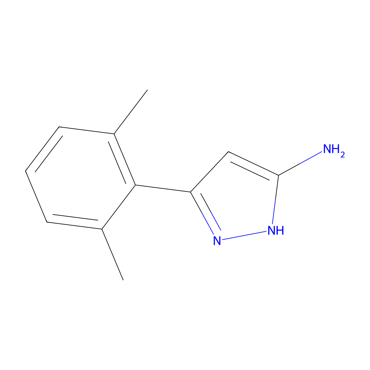 5-(2,6-dimethylphenyl)-1H-pyrazol-3-amine molecular structure, CAS 1040723-87-2