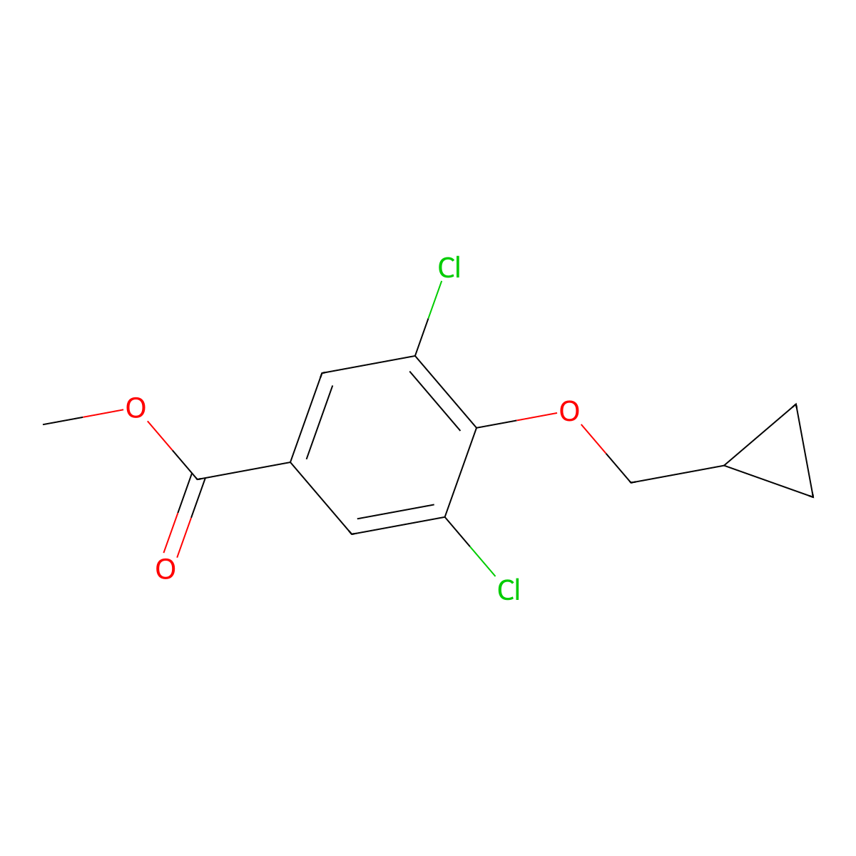 3,5-Dichloro-4-Cyclopropylmethoxy-benzoic acid methyl ester molecular structure, CAS 1040724-09-1