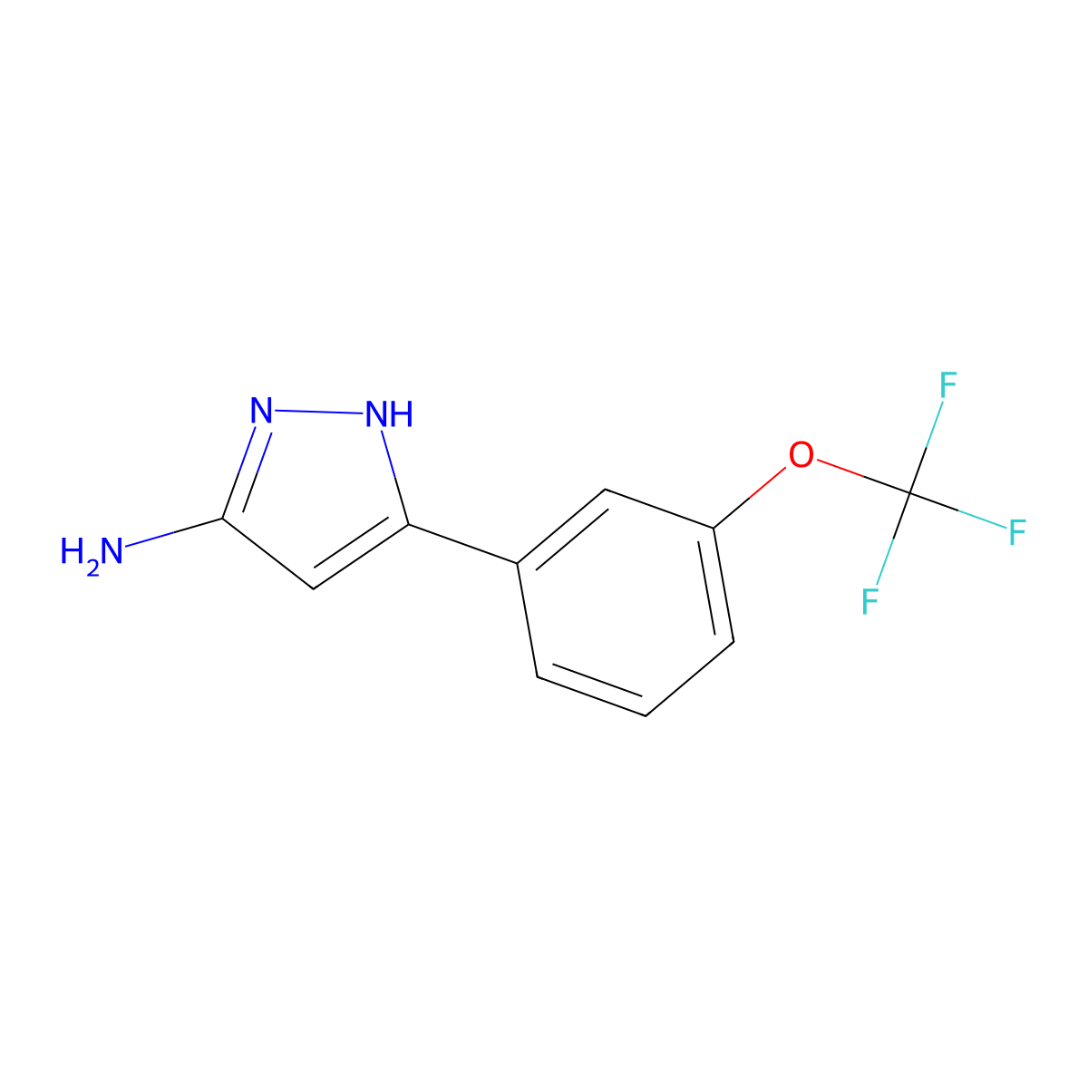 5-(3-(Trifluoromethoxy)phenyl)-1H-pyrazol-3-amine molecular structure, CAS 1040724-29-5