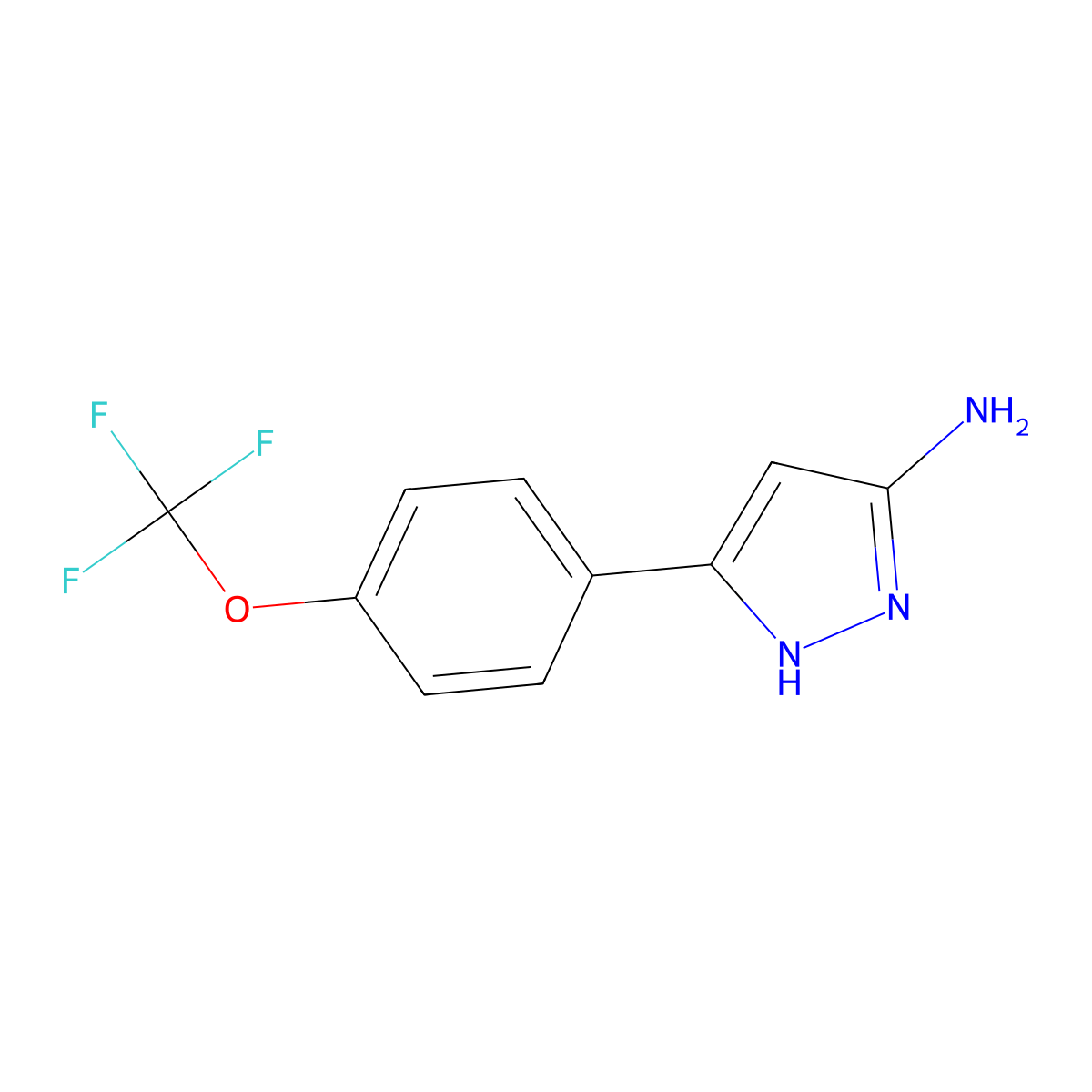 1H-Pyrazol-3-amine, 5-[4-(trifluoromethoxy)phenyl]- molecular structure, CAS 1040724-30-8