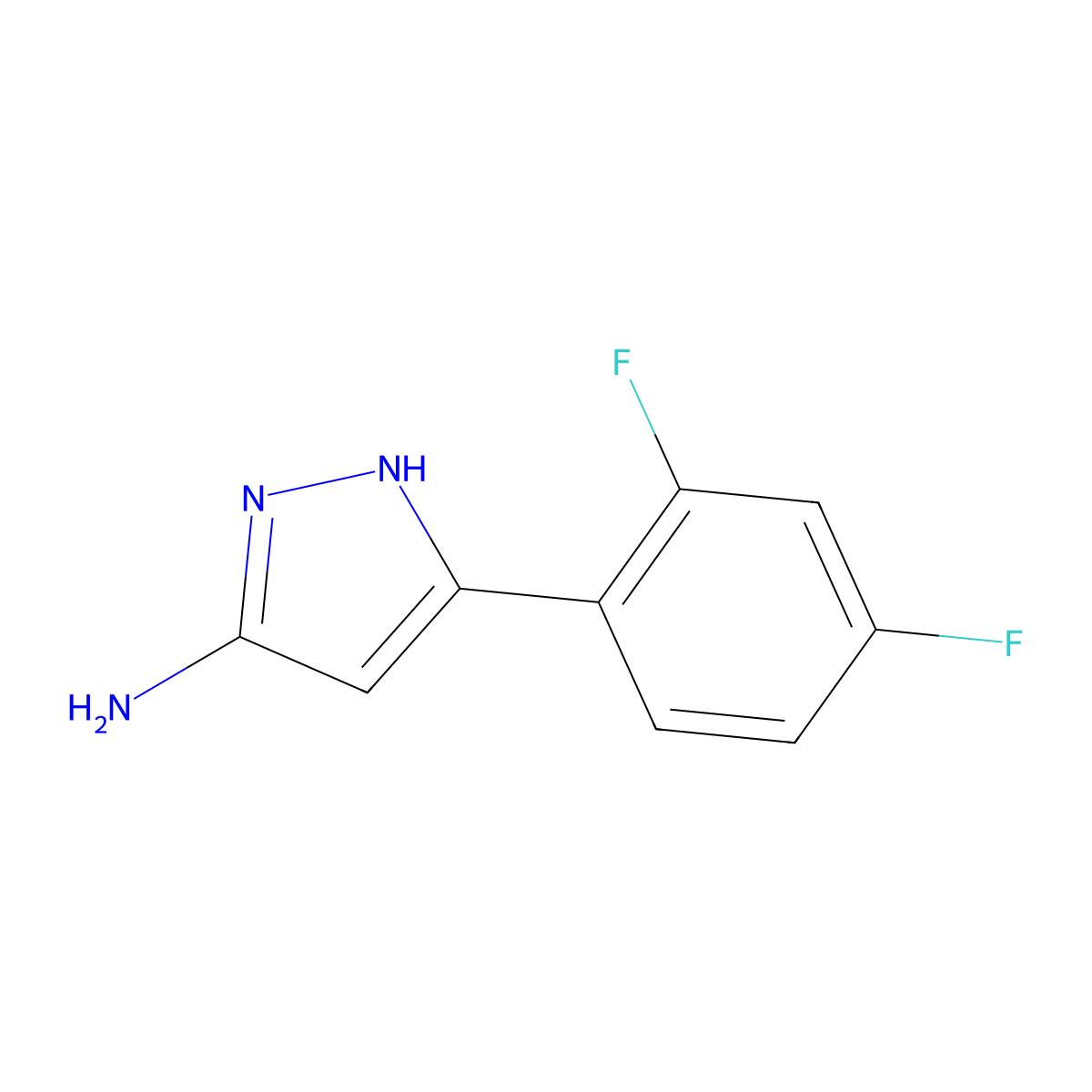 5-(2,4-Difluoro-phenyl)-2H-pyrazol-3-ylamine molecular structure, CAS 1040724-31-9