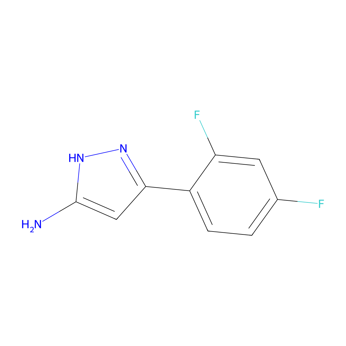 5-(2,4-Difluoro-phenyl)-2H-pyrazol-3-ylamine molecular structure, CAS 1040724-31-9