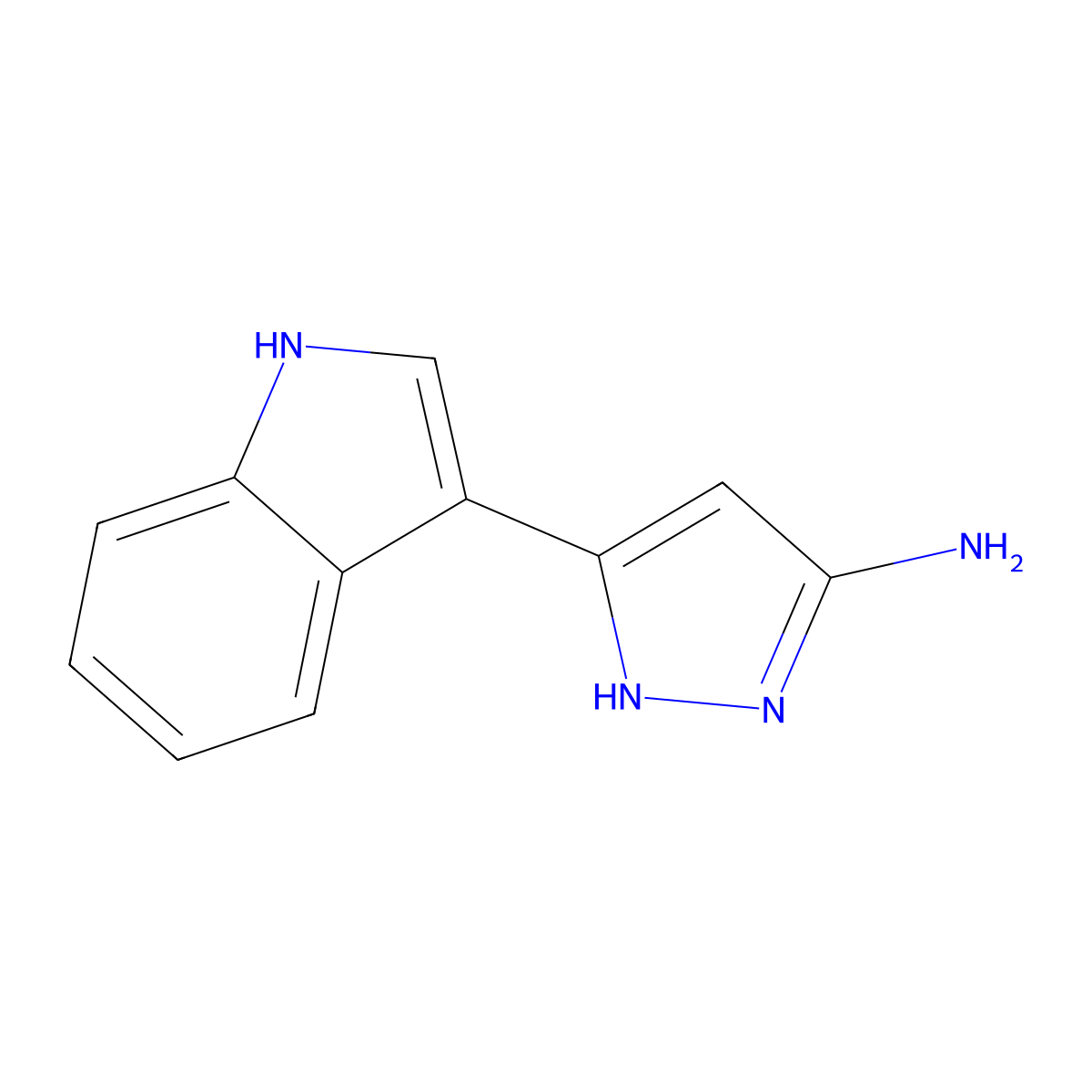3-(1H-indol-3-yl)-1H-pyrazol-5-amine molecular structure, CAS 1040724-73-9