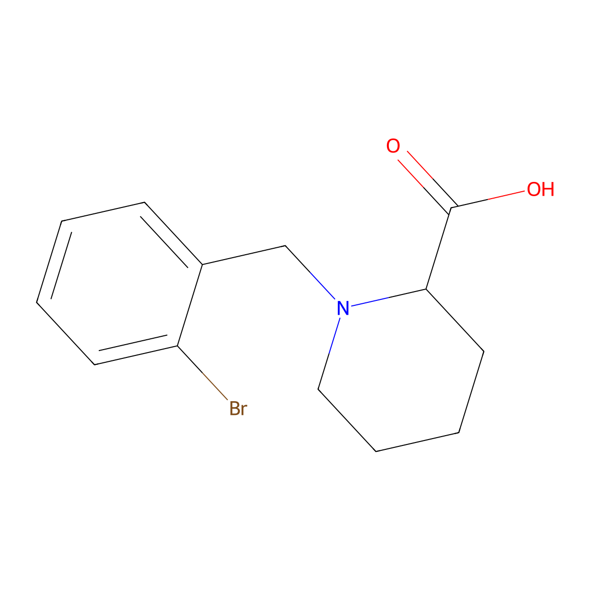 1-(2-Bromobenzyl)-2-carboxypiperidine molecular structure, CAS 1040725-14-1
