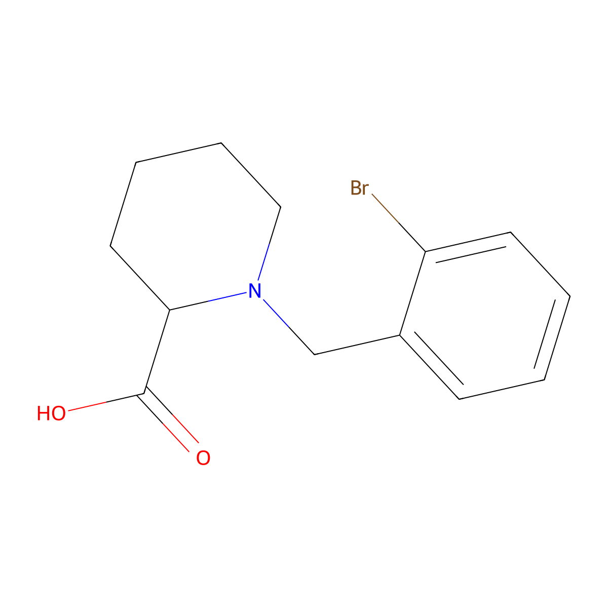 1-(2-Bromobenzyl)-2-carboxypiperidine molecular structure, CAS 1040725-14-1