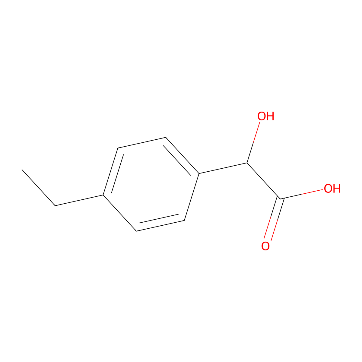 (4-Ethylphenyl)(hydroxy)acetic acid molecular structure, CAS 10408-52-3