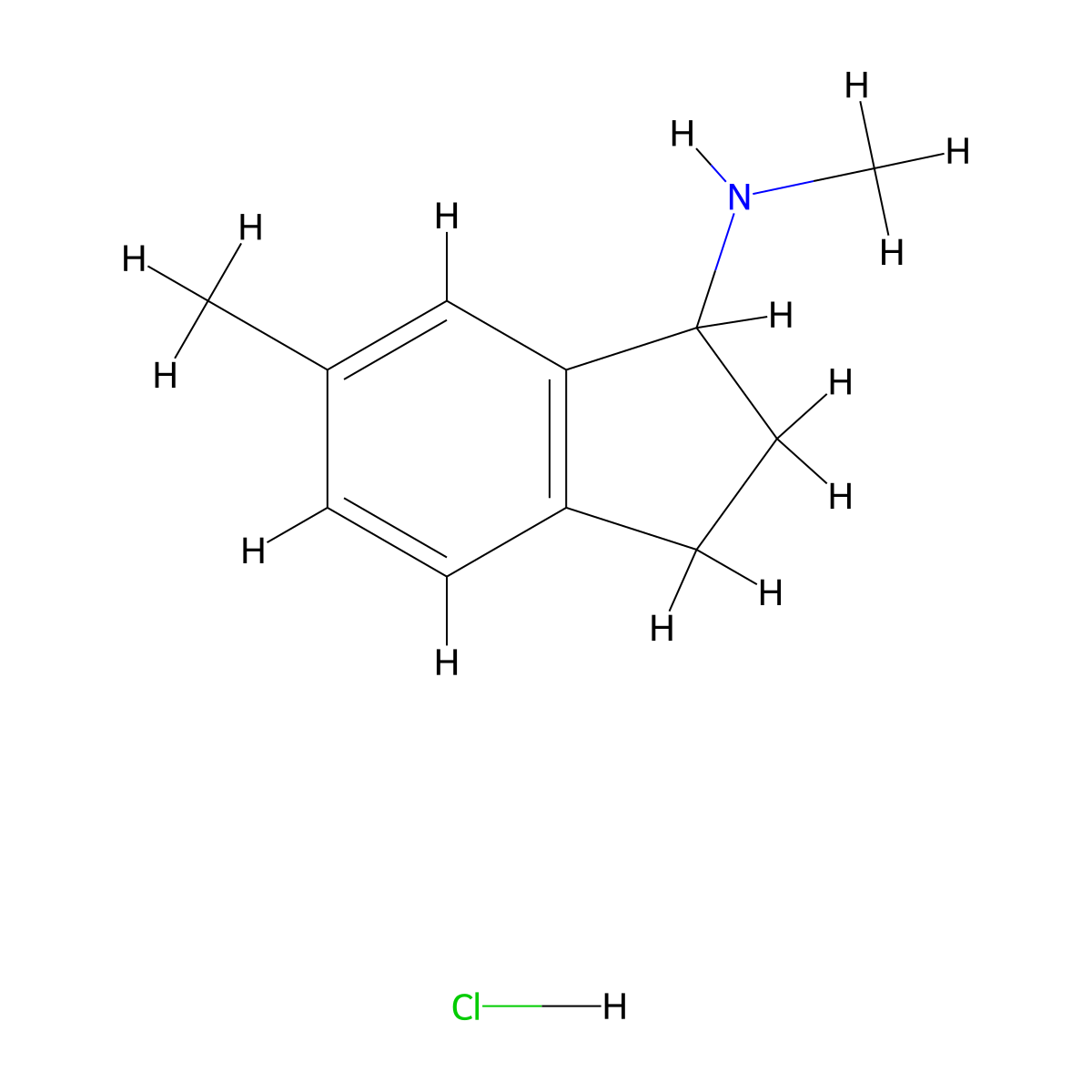 N,6-dimethyl-2,3-dihydro-1H-inden-1-amine hydrochloride molecular structure, CAS 10408-87-4