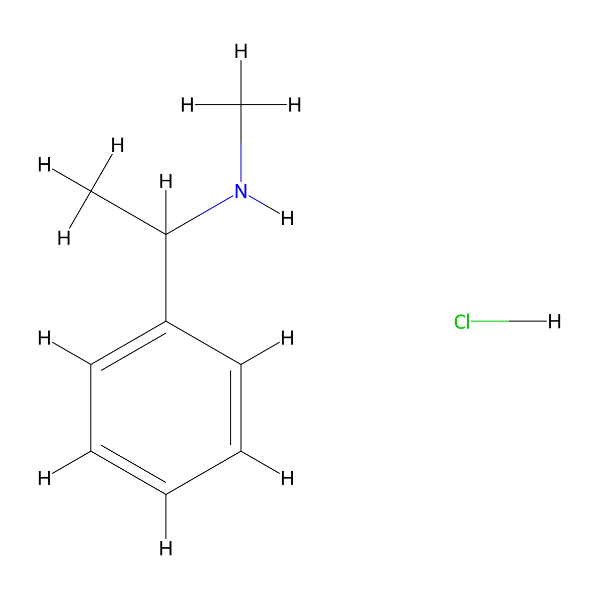 N-Methyl-1-phenylethanamine hydrochloride molecular structure, CAS 10408-89-6