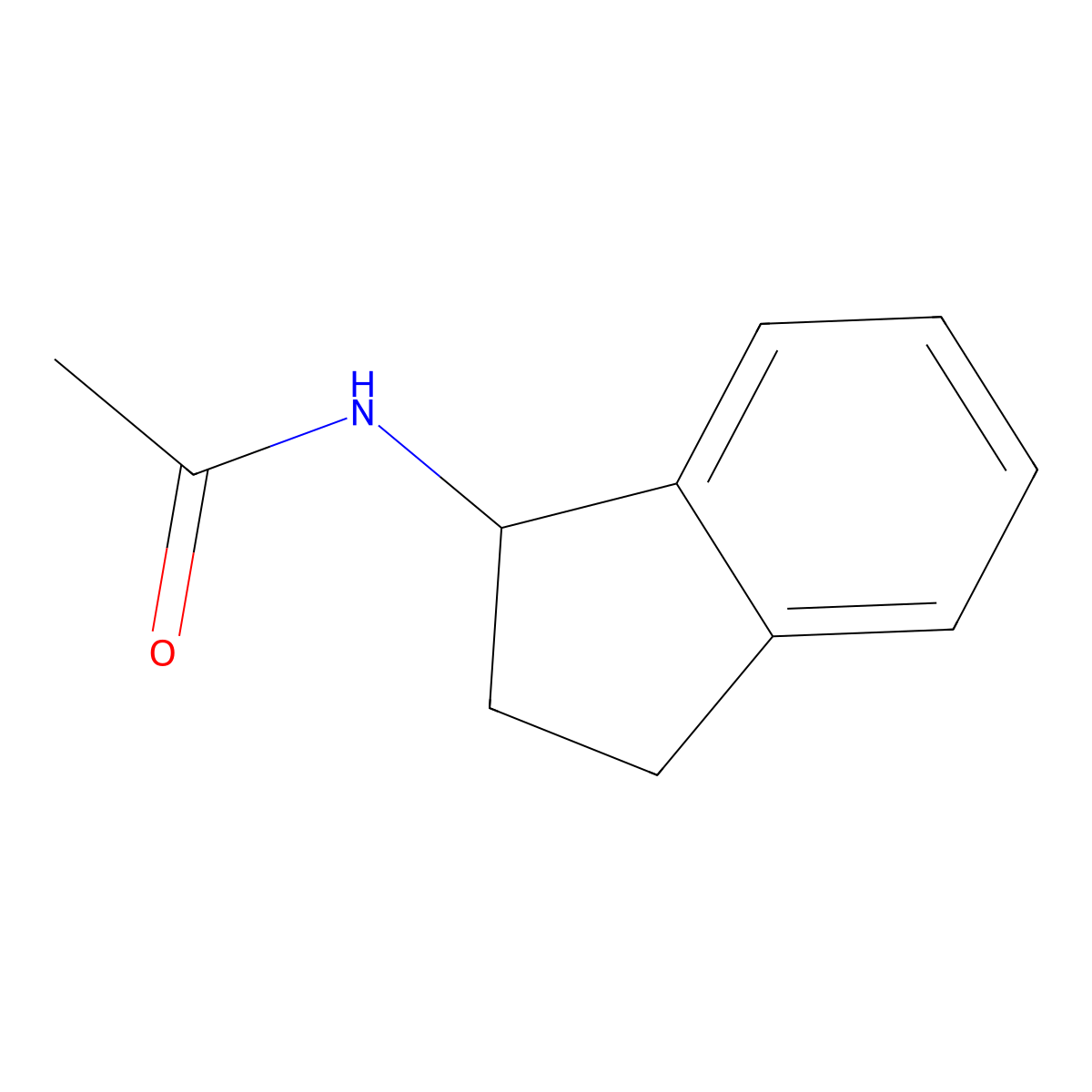 N-(2,3-dihydro-1H-inden-1-yl)acetamide molecular structure, CAS 10408-91-0