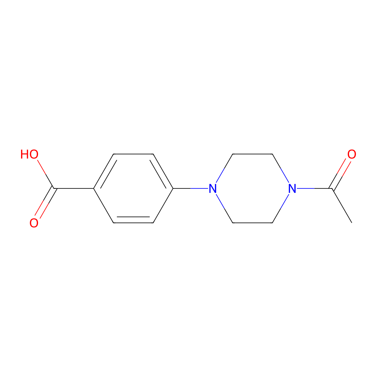 4-(4-acetylpiperazin-1-yl)benzoic Acid molecular structure, CAS 104080-55-9