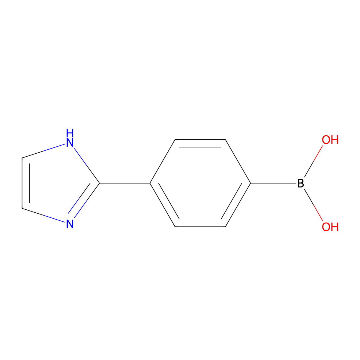 (4-(1H-Imidazol-2-yl)phenyl)boronic acid molecular structure, CAS 1040848-01-8
