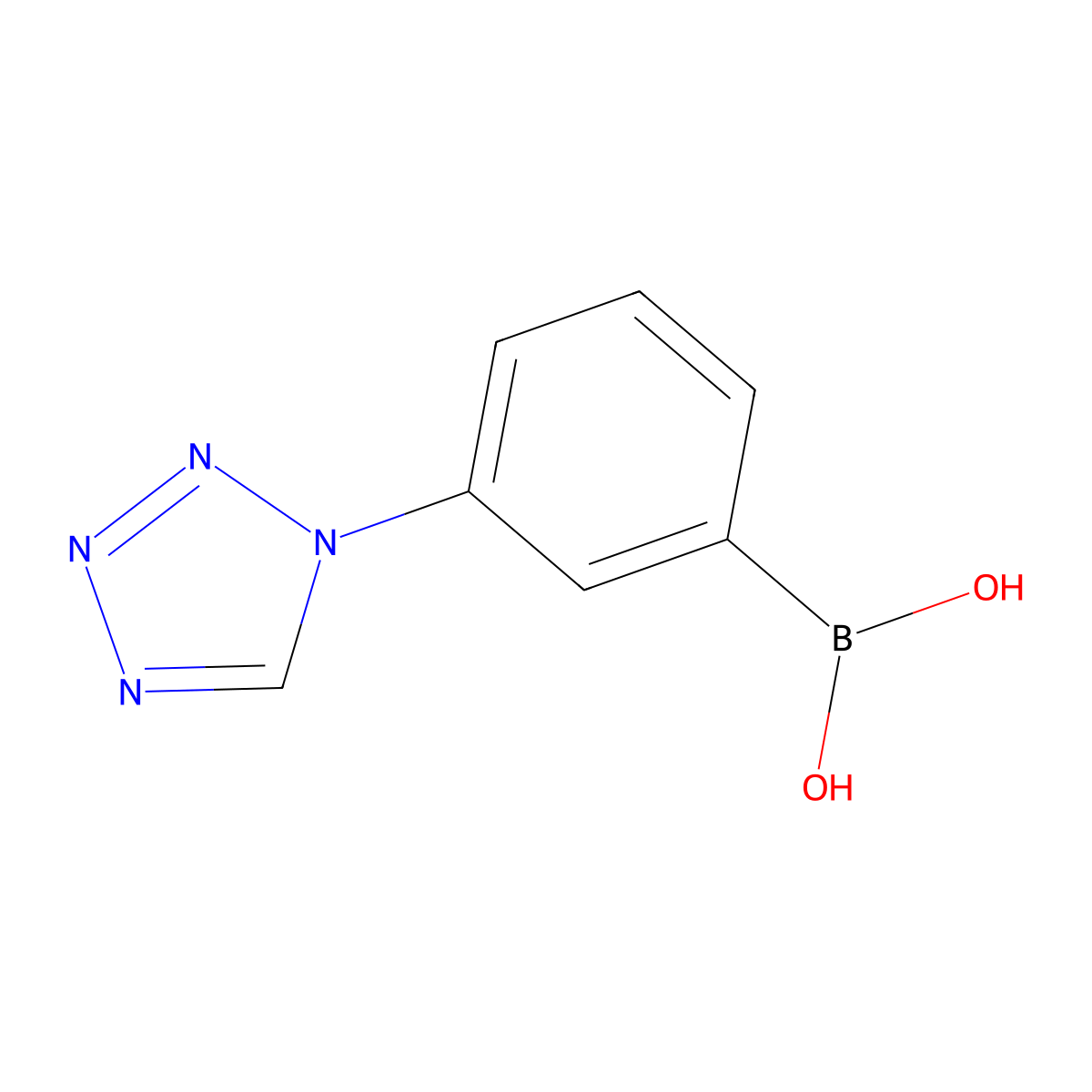 [3-(1H-tetrazol-1-yl)phenyl]boronic acid molecular structure, CAS 1040849-86-2