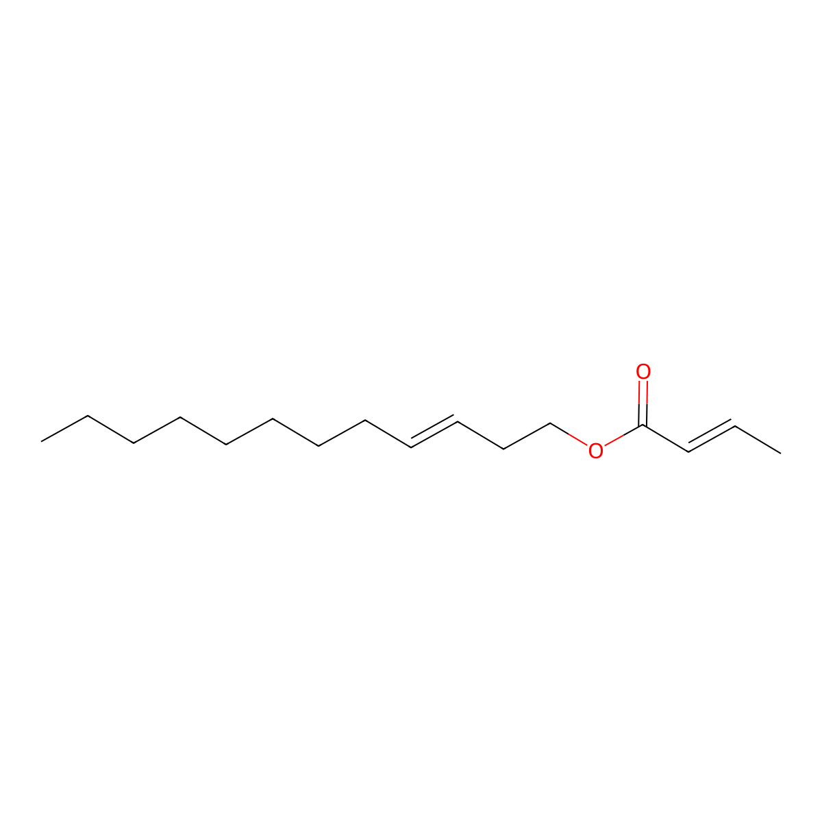 (Z)-3-Dodecenyl (E)-2-butenoate molecular structure, CAS 104086-73-9