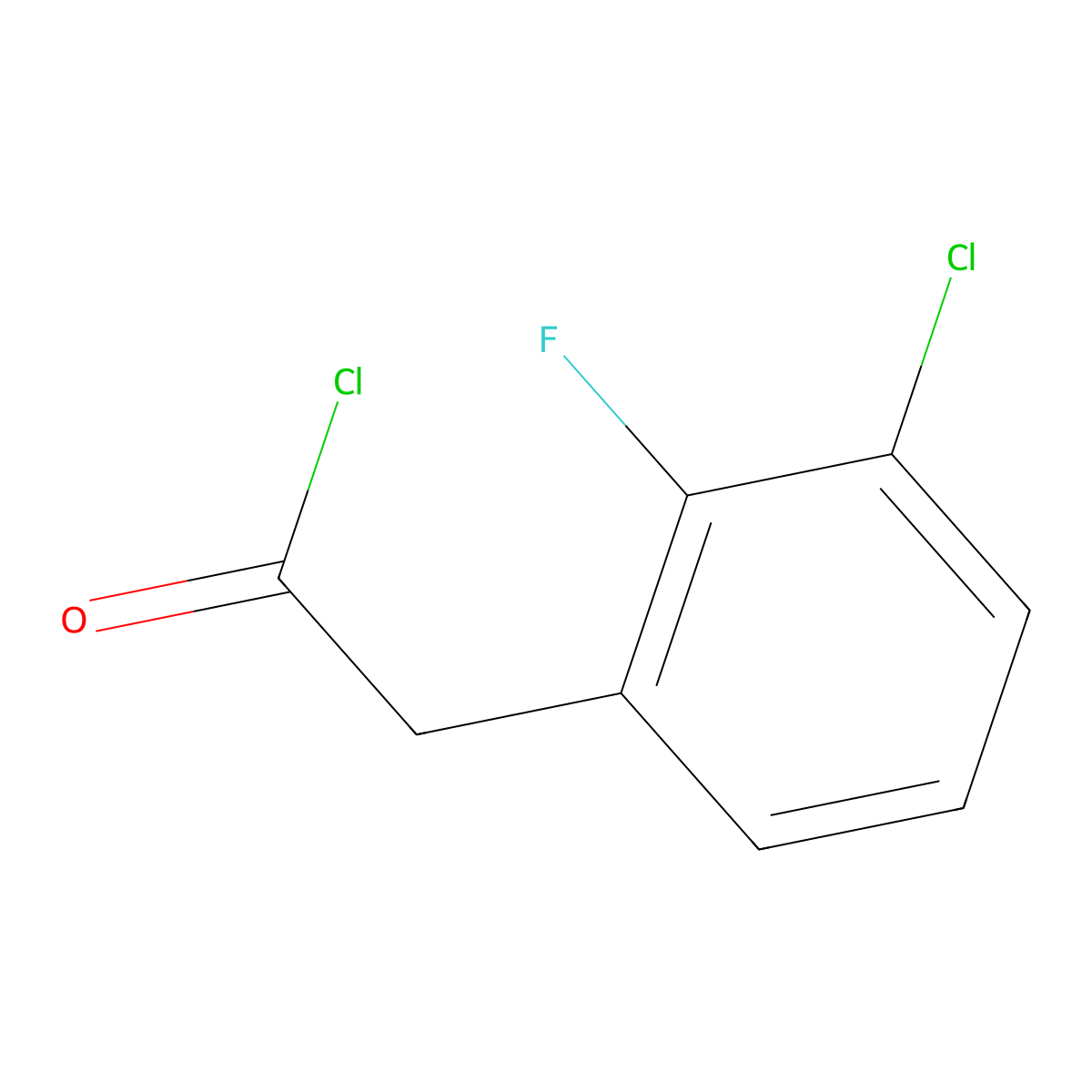 (3-Chloro-2-fluorophenyl)acetyl chloride molecular structure, CAS 1040861-09-3