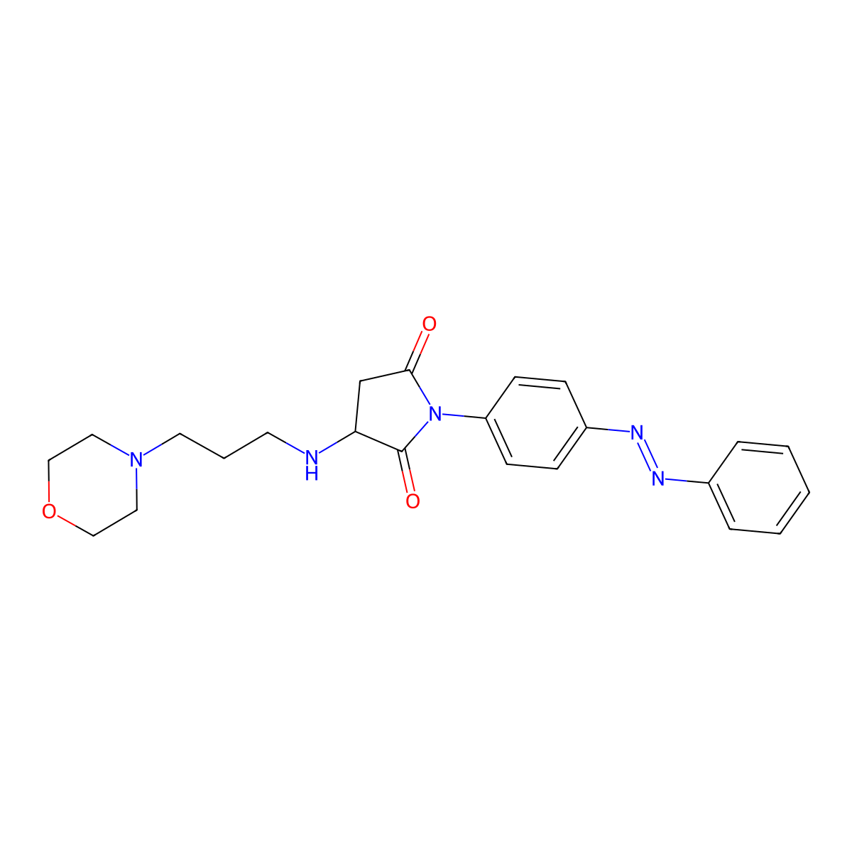 3-{[3-(morpholin-4-yl)propyl]amino}-1-{4-[(Z)-phenyldiazenyl]phenyl}pyrrolidine-2,5-dione molecular structure, CAS 1040864-32-1
