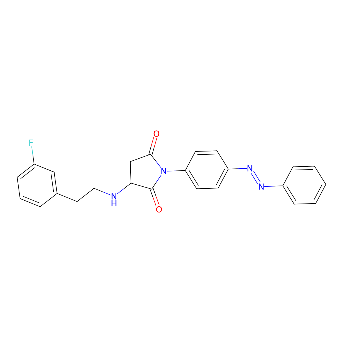 2,5-Pyrrolidinedione, 3-[[2-(3-fluorophenyl)ethyl]amino]-1-[4-(2-phenyldiazenyl)phenyl]- molecular structure, CAS 1040866-98-5