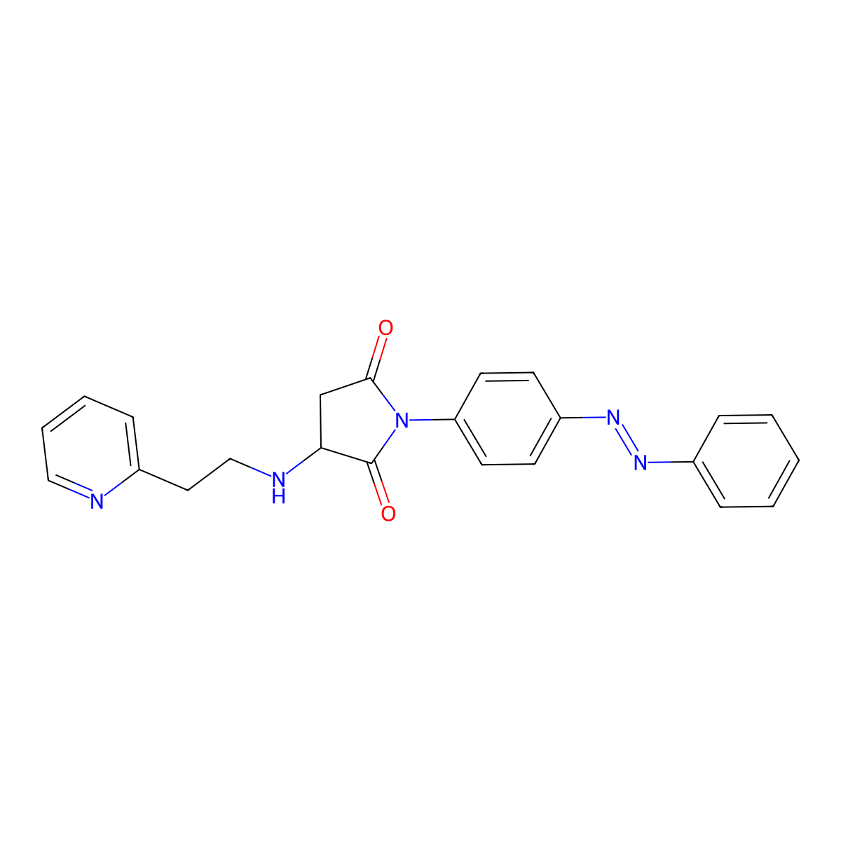 2,5-Pyrrolidinedione, 1-[4-(2-phenyldiazenyl)phenyl]-3-[[2-(2-pyridinyl)ethyl]amino]- molecular structure, CAS 1040867-71-7
