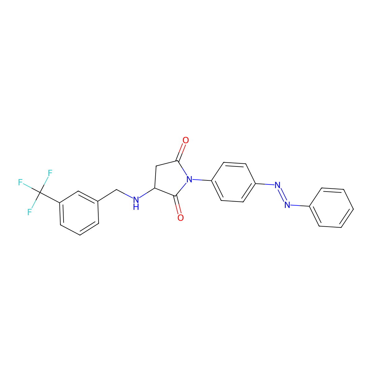 2,5-Pyrrolidinedione, 1-[4-(2-phenyldiazenyl)phenyl]-3-[[[3-(trifluoromethyl)phenyl]methyl]amino]- molecular structure, CAS 1040867-95-5