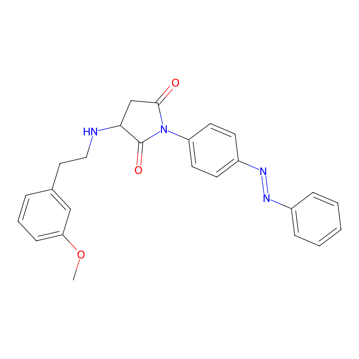 2,5-Pyrrolidinedione, 3-[[2-(3-methoxyphenyl)ethyl]amino]-1-[4-(2-phenyldiazenyl)phenyl]- molecular structure, CAS 1040868-44-7