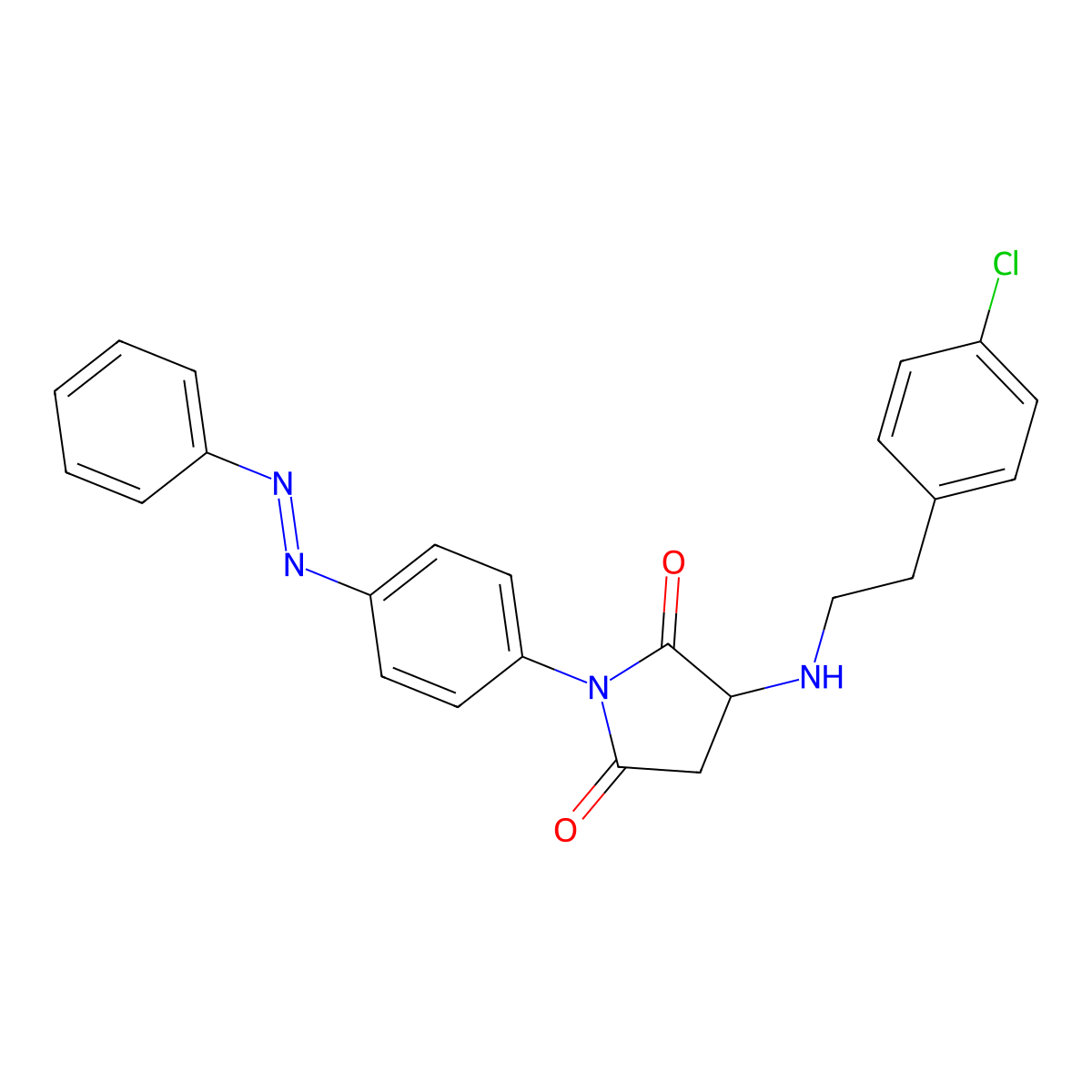 2,5-Pyrrolidinedione, 3-[[2-(4-chlorophenyl)ethyl]amino]-1-[4-(2-phenyldiazenyl)phenyl]- molecular structure, CAS 1040869-27-9