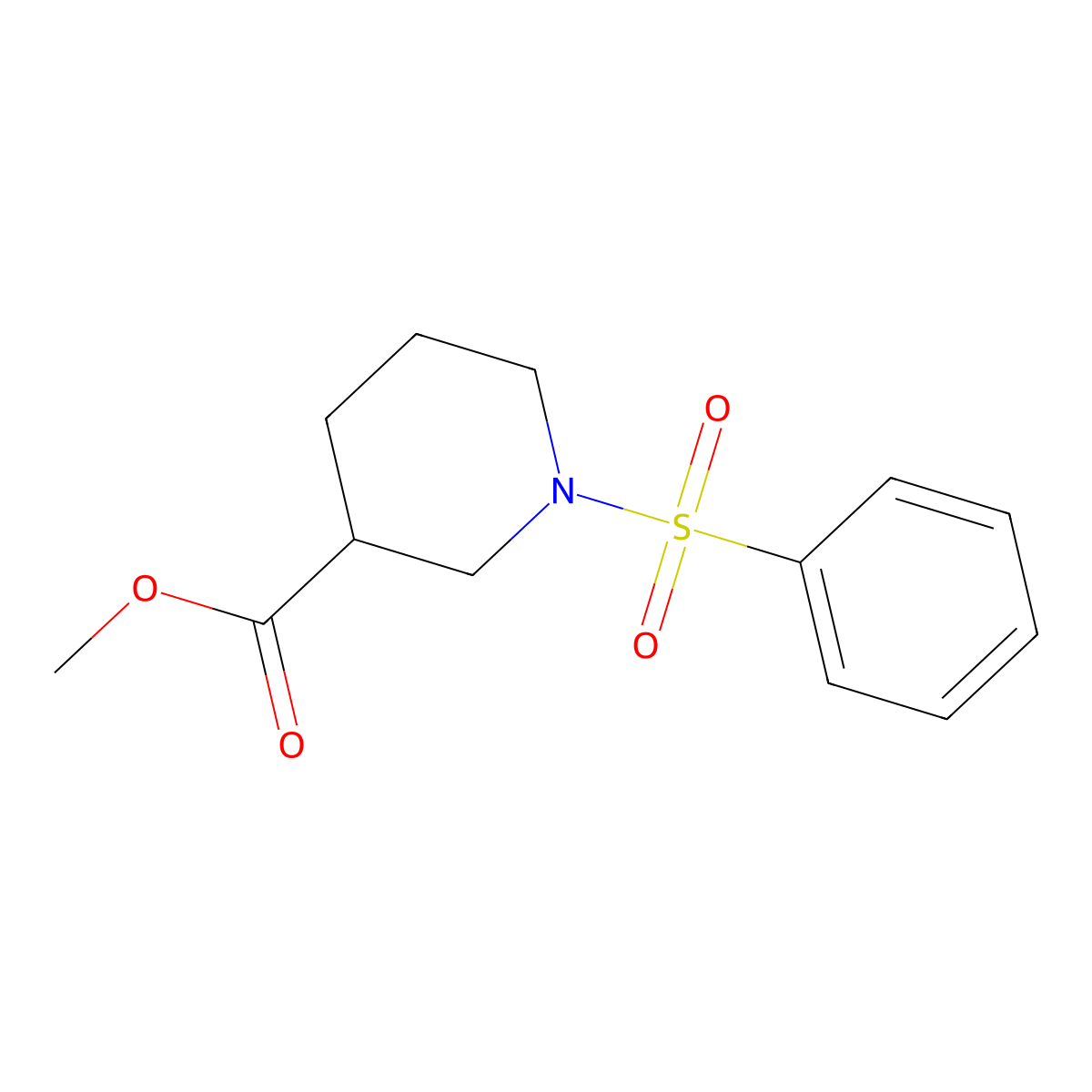 Methyl 1-(benzenesulfonyl)piperidine-3-carboxylate molecular structure, CAS 1040877-93-7