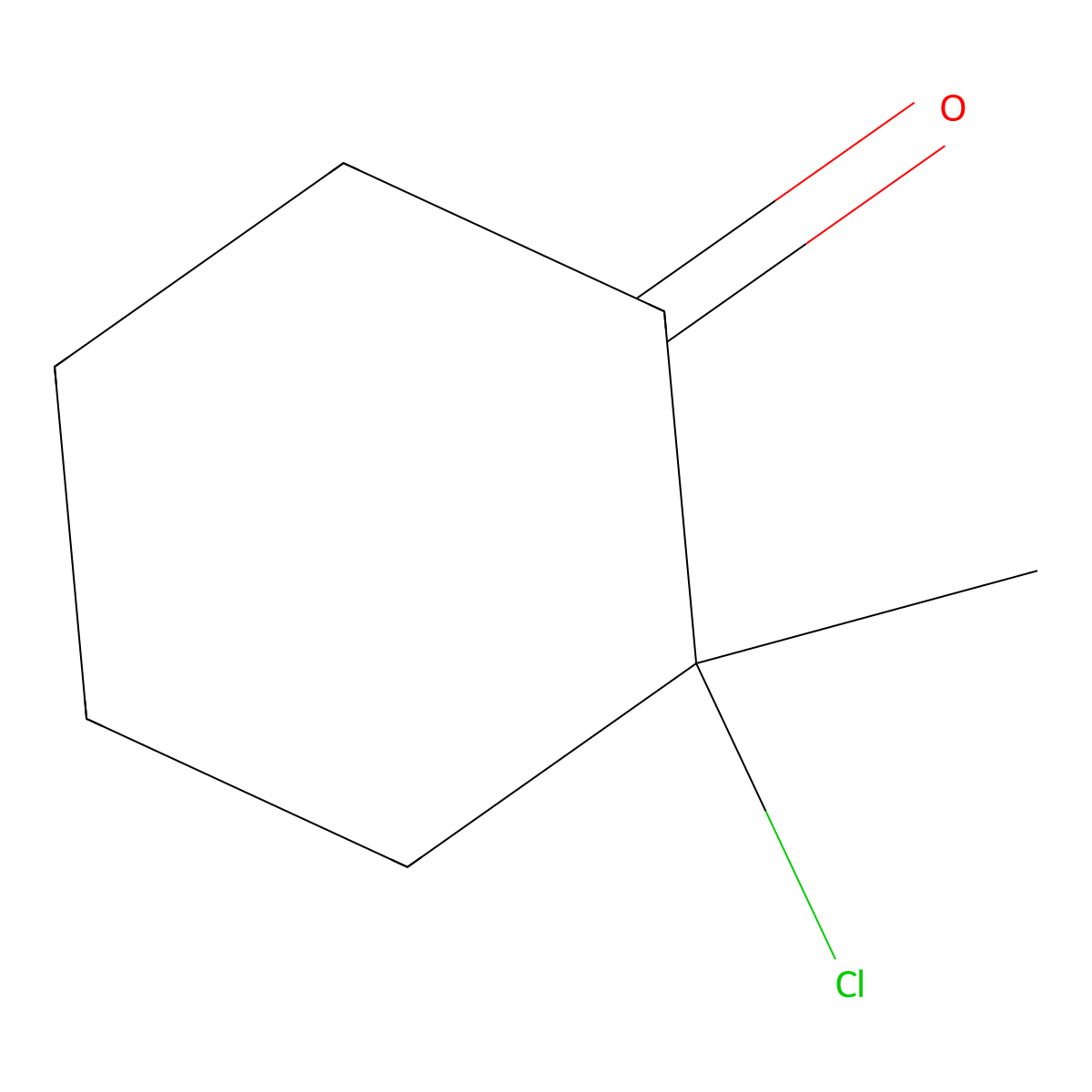 Cyclohexanone, 2-chloro-2-methyl- molecular structure, CAS 10409-46-8
