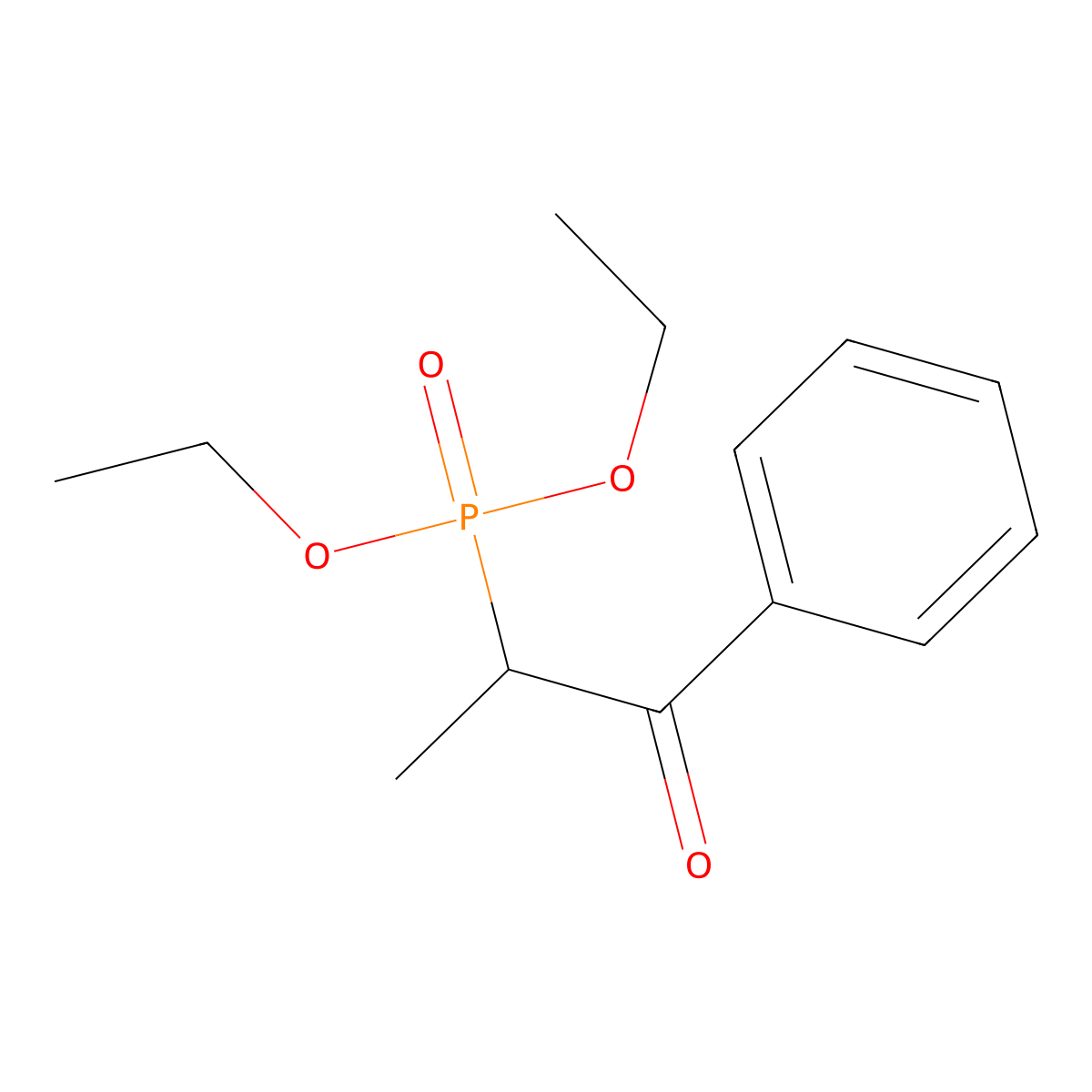 Phosphonic acid, (1-methyl-2-oxo-2-phenylethyl)-, diethyl ester molecular structure, CAS 10409-56-0