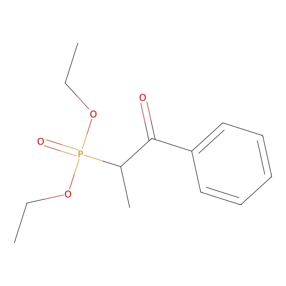 Phosphonic acid, (1-methyl-2-oxo-2-phenylethyl)-, diethyl ester molecular structure, CAS 10409-56-0