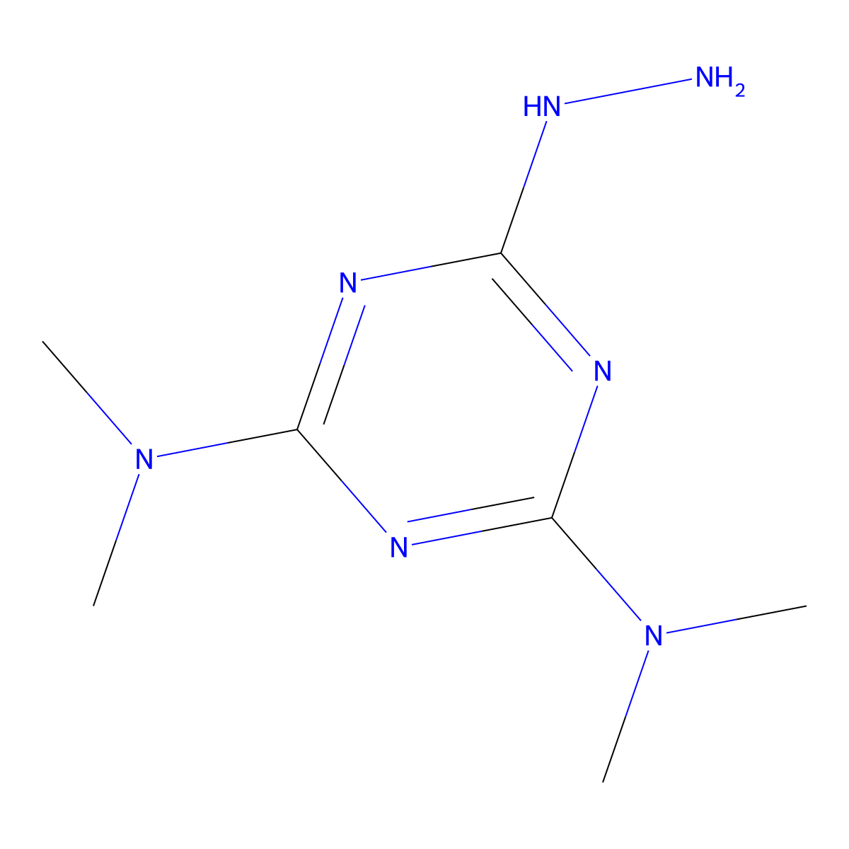 6-hydrazinyl-N2,N2,N4,N4-tetramethyl-1,3,5-triazine-2,4-diamine molecular structure, CAS 10409-78-6