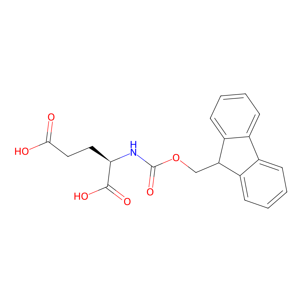 N-FMOC-D-glutamic acid molecular structure, CAS 104091-09-0