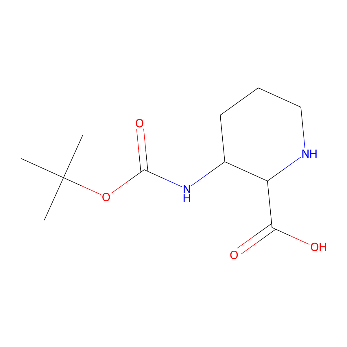 3-Tert-butoxycarbonylamino-piperidine-2-carboxylic acid molecular structure, CAS 1040921-39-8