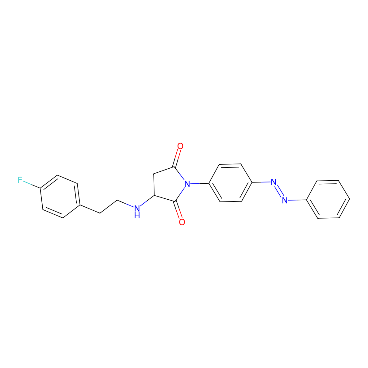 2,5-Pyrrolidinedione, 3-[[2-(4-fluorophenyl)ethyl]amino]-1-[4-(2-phenyldiazenyl)phenyl]- molecular structure, CAS 1040921-98-9