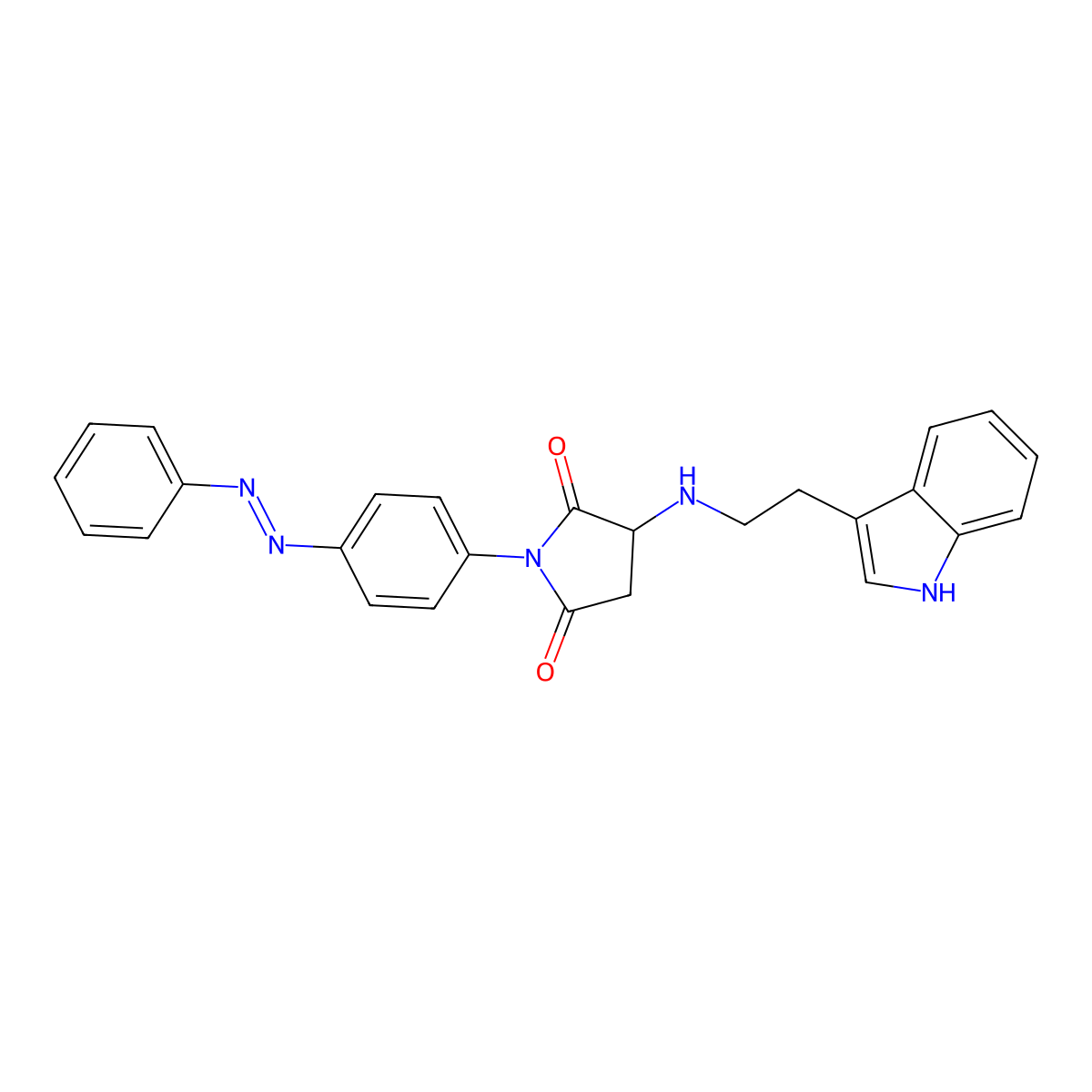 2,5-Pyrrolidinedione, 3-[[2-(1H-indol-3-yl)ethyl]amino]-1-[4-(2-phenyldiazenyl)phenyl]- molecular structure, CAS 1040922-58-4
