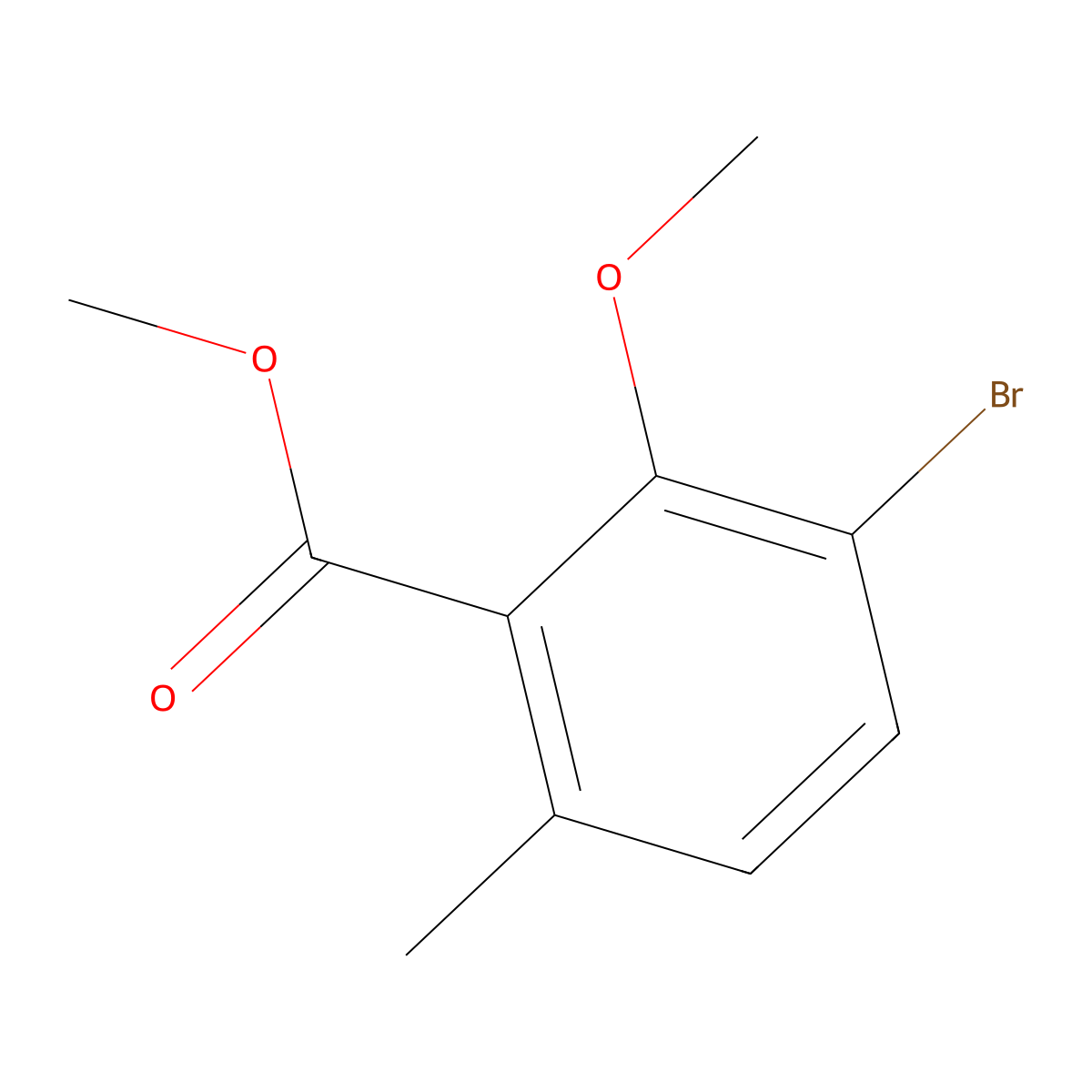 Methyl 3-bromo-2-methoxy-6-methylbenzoate molecular structure, CAS 1040924-90-0
