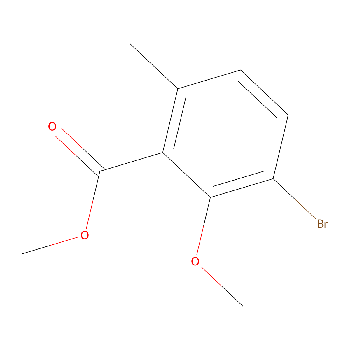 Methyl 3-bromo-2-methoxy-6-methylbenzoate molecular structure, CAS 1040924-90-0