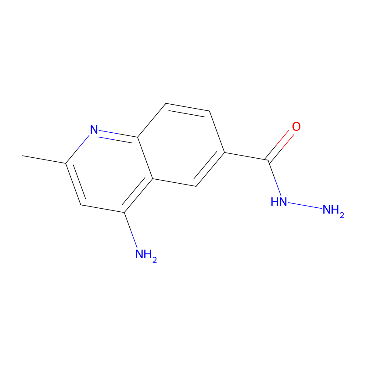 4-Amino-2-methylquinoline-6-carbohydrazide molecular structure, CAS 104095-00-3