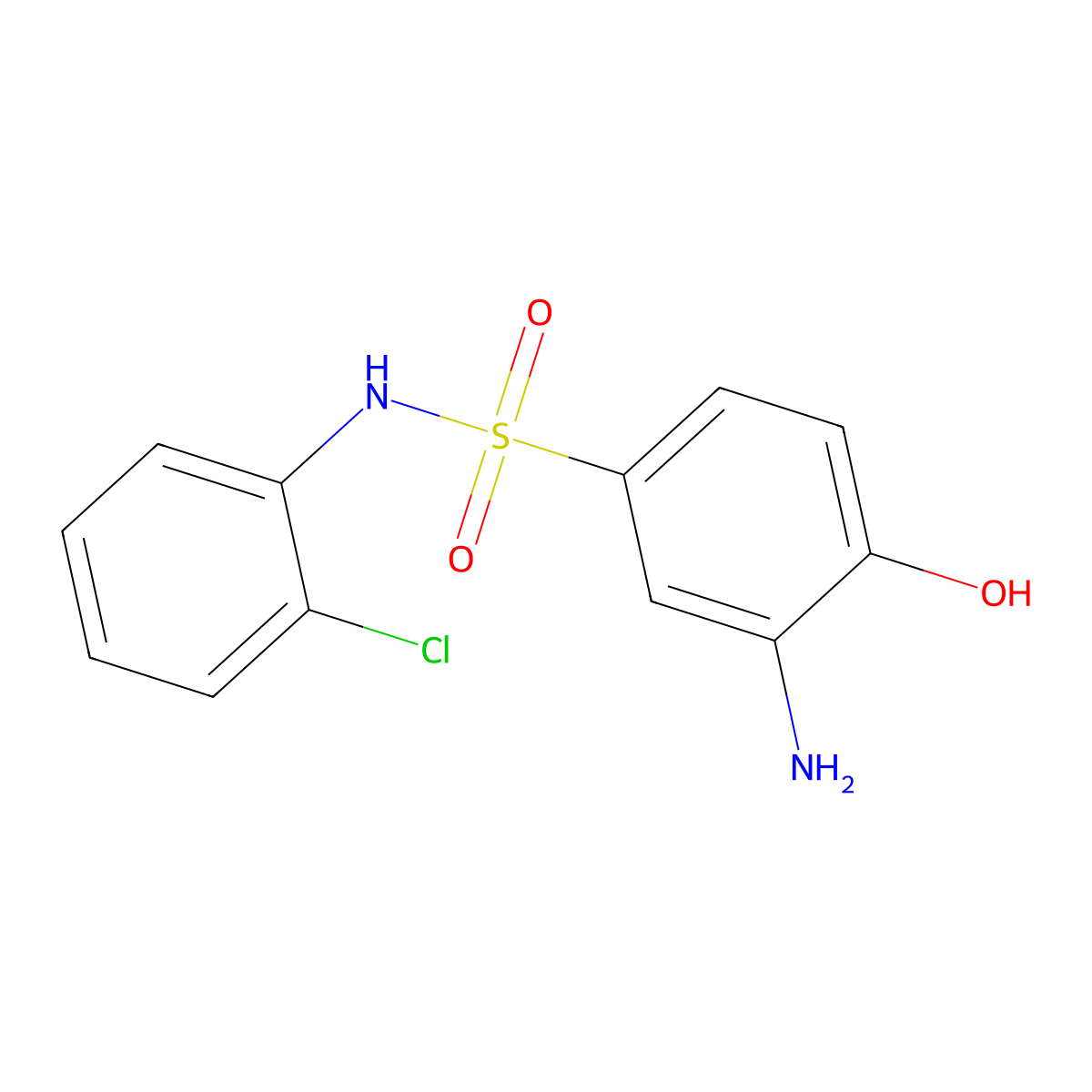 3-amino-N-(2-chlorophenyl)-4-hydroxybenzene-1-sulfonamide molecular structure, CAS 104095-22-9