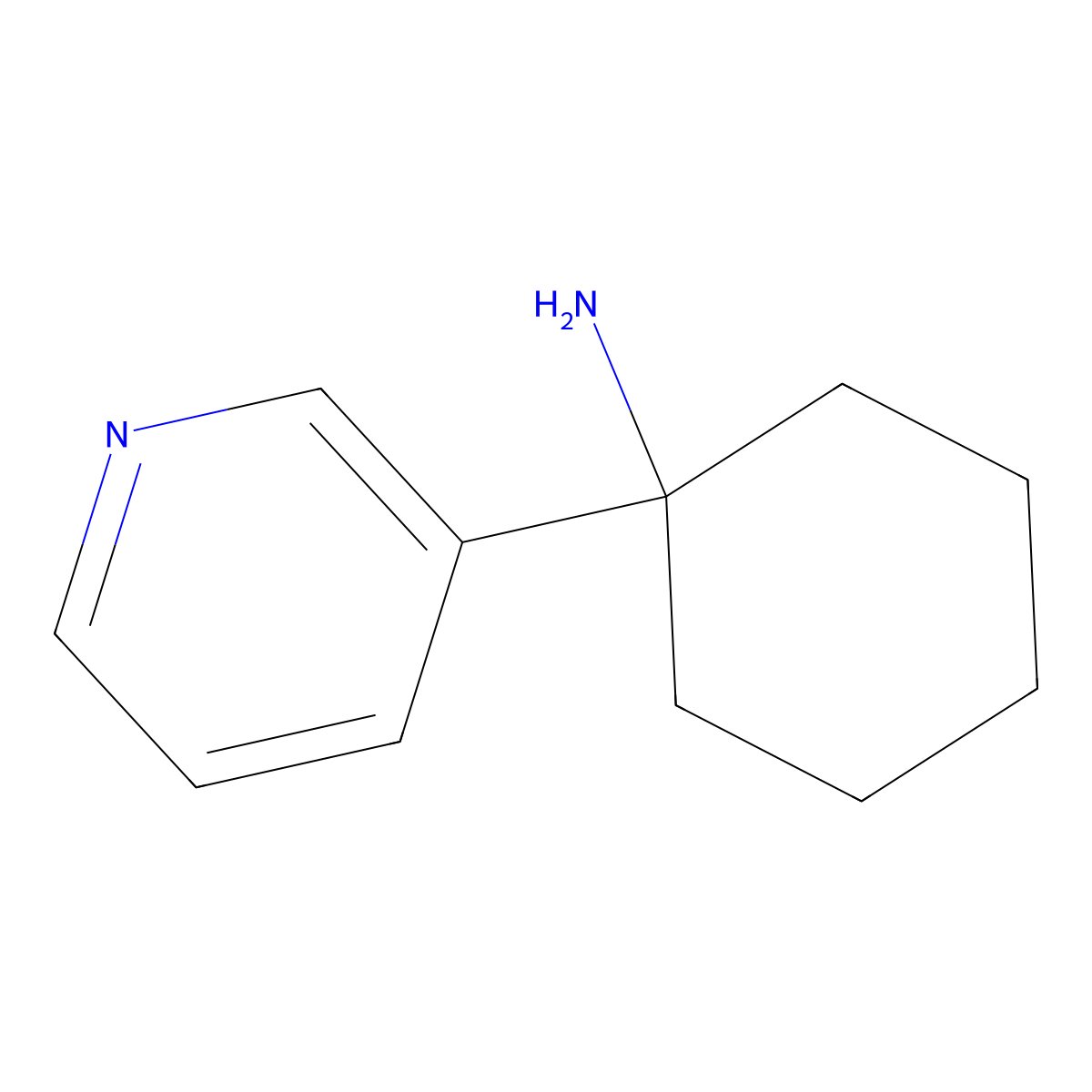 1-(Pyridin-3-yl)cyclohexan-1-amine molecular structure, CAS 104096-28-8