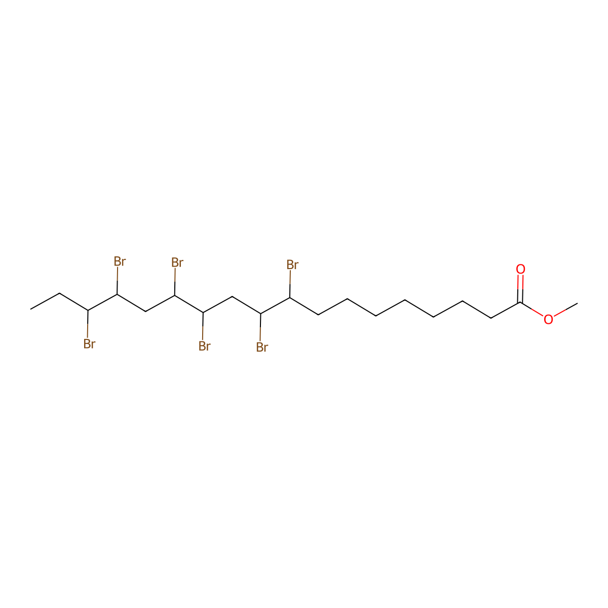 Octadecanoic acid, 9,10,12,13,15,16-hexabromo-, methyl ester molecular structure, CAS 104096-49-3