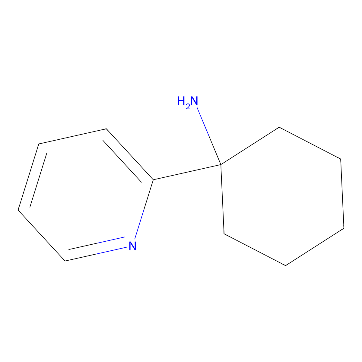 Cyclohexanamine, 1-(2-pyridinyl)- molecular structure, CAS 104097-06-5