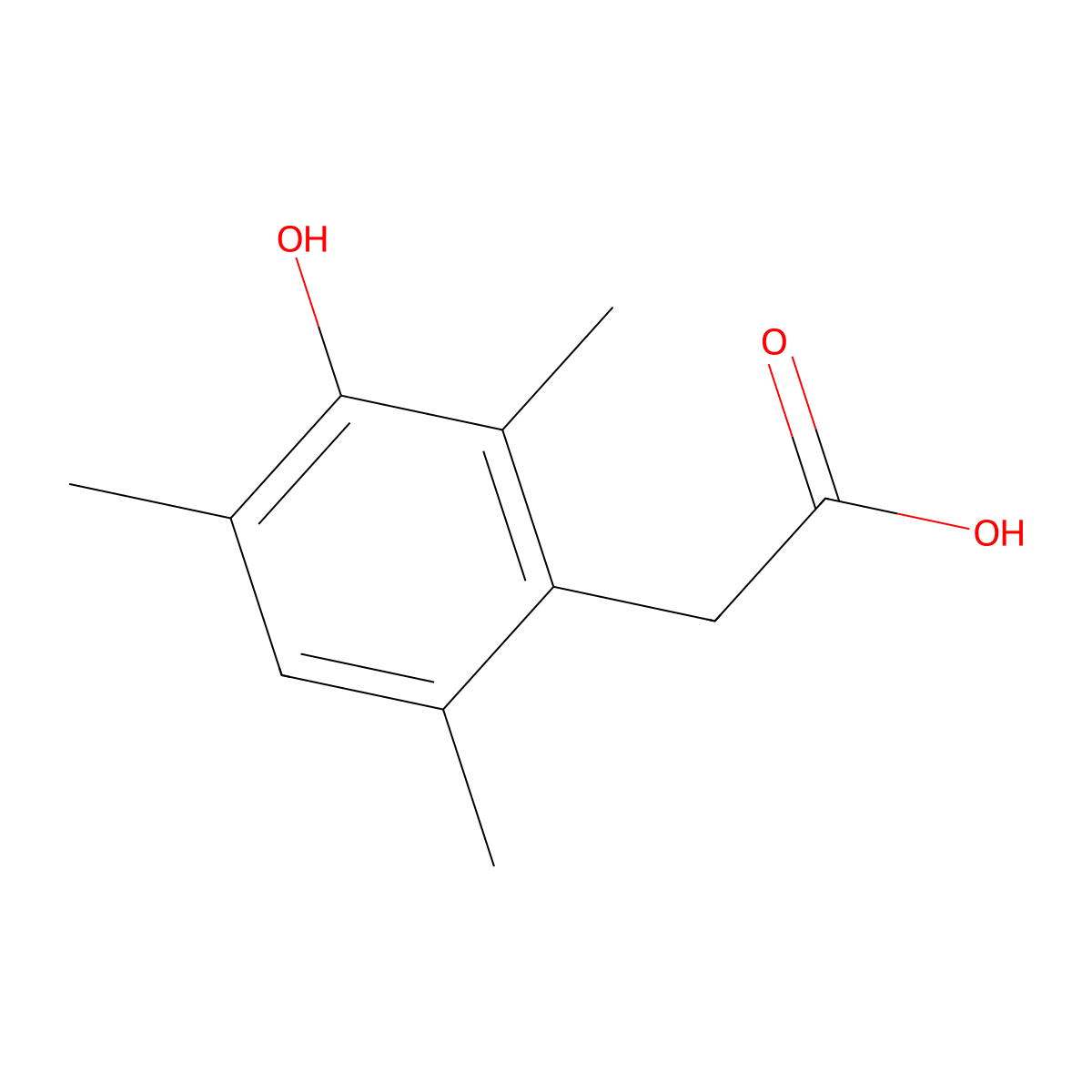 2-(3-Hydroxy-2,4,6-trimethylphenyl)acetic acid molecular structure, CAS 104097-40-7