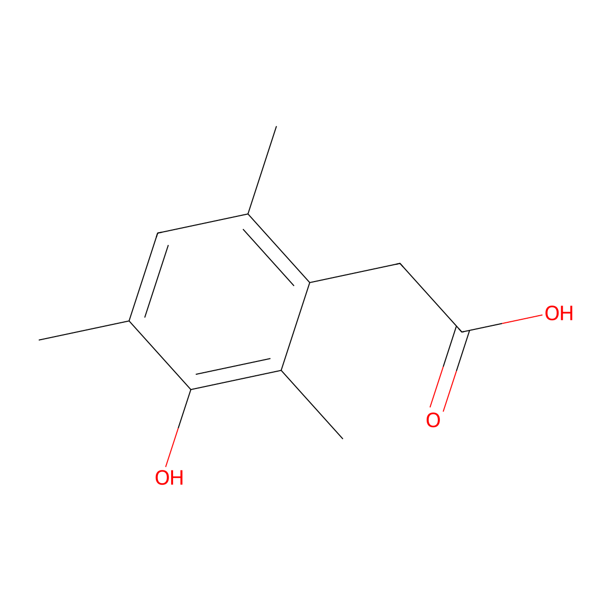 2-(3-Hydroxy-2,4,6-trimethylphenyl)acetic acid molecular structure, CAS 104097-40-7