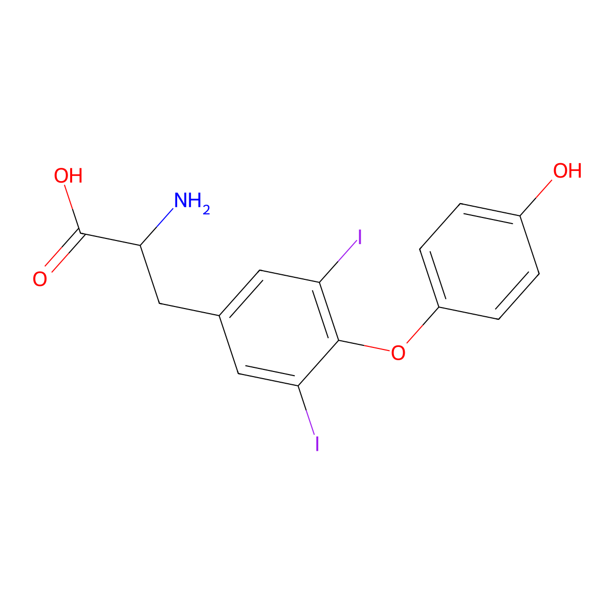 3,5-Diiodothyronine, L- molecular structure, CAS 1041-01-6