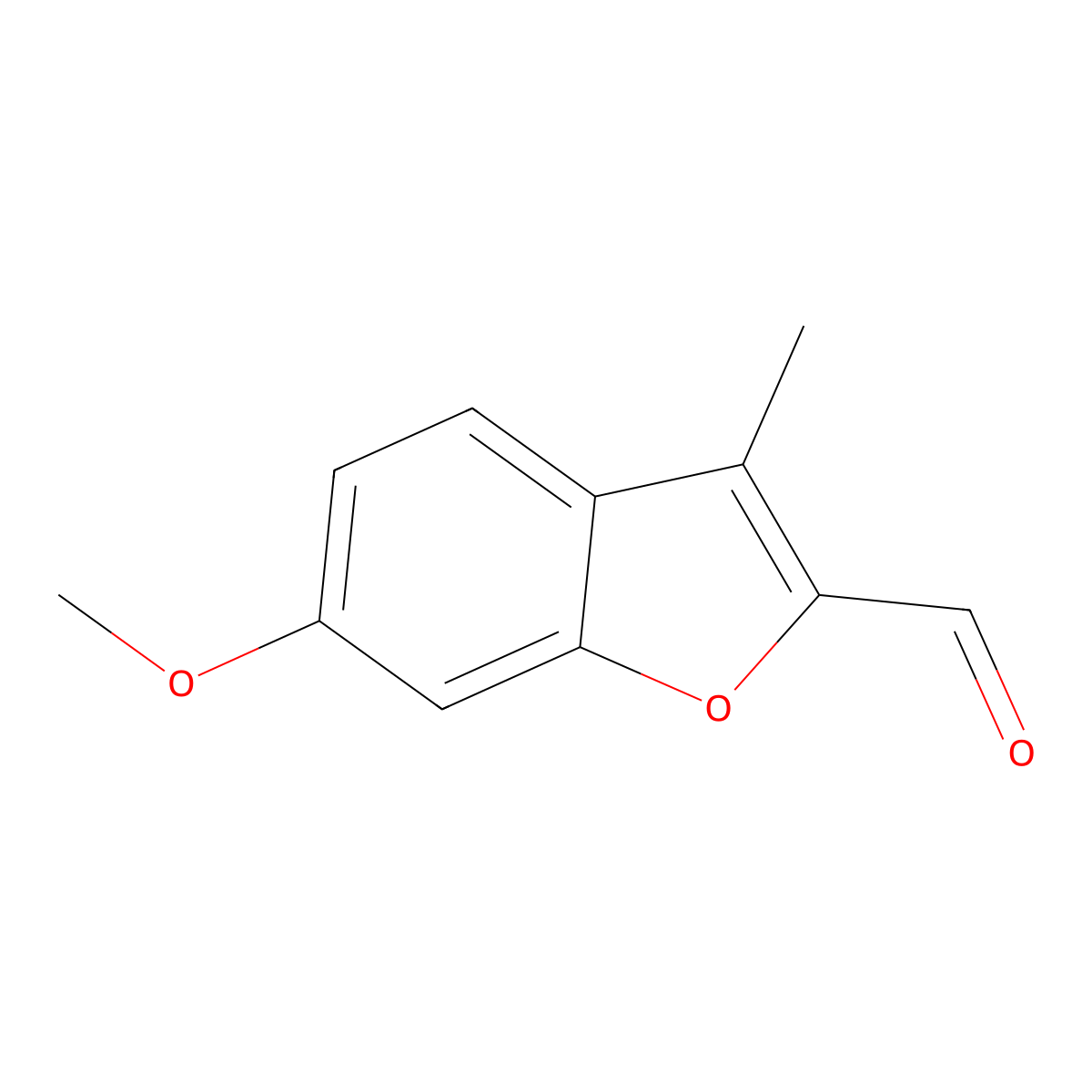 6-Methoxy-3-methyl-1-benzofuran-2-carbaldehyde molecular structure, CAS 10410-28-3