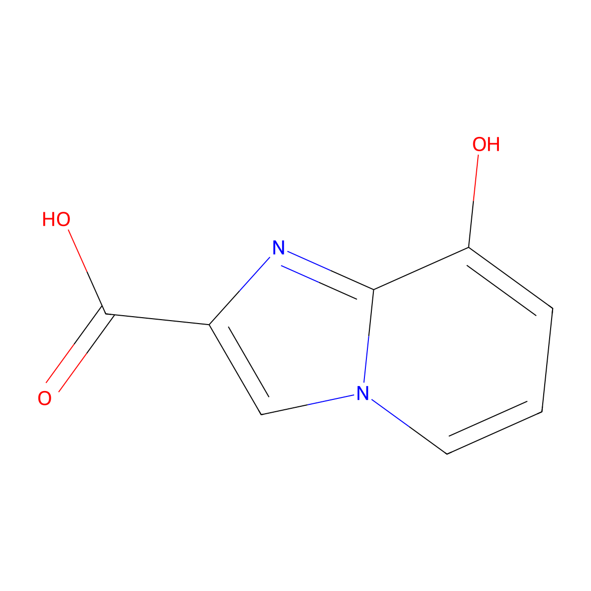 8-Hydroxyimidazo[1,2-a]pyridine-2-carboxylic acid molecular structure, CAS 1041004-62-9