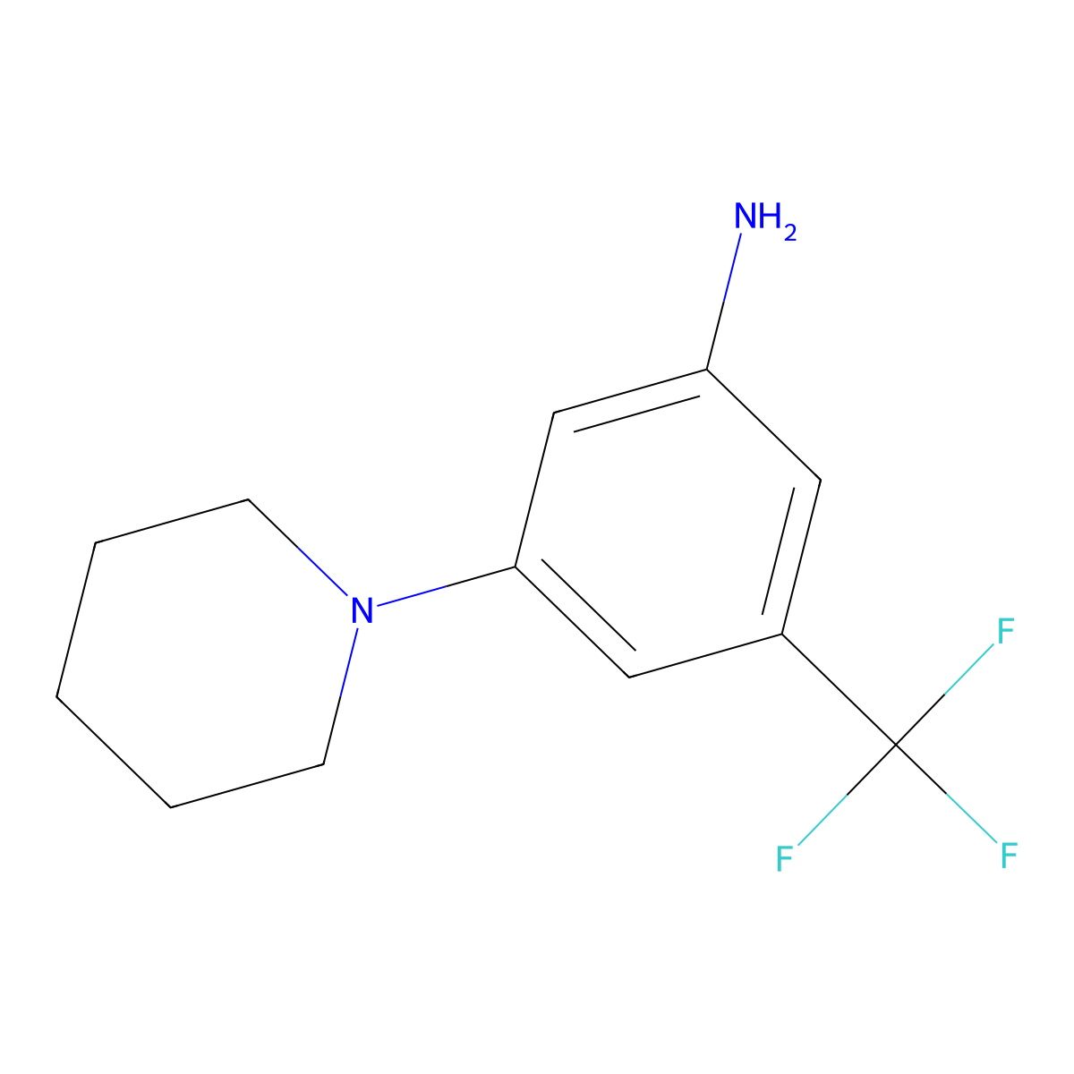 3-(Piperidin-1-YL)-5-(trifluoromethyl)aniline molecular structure, CAS 1041053-53-5