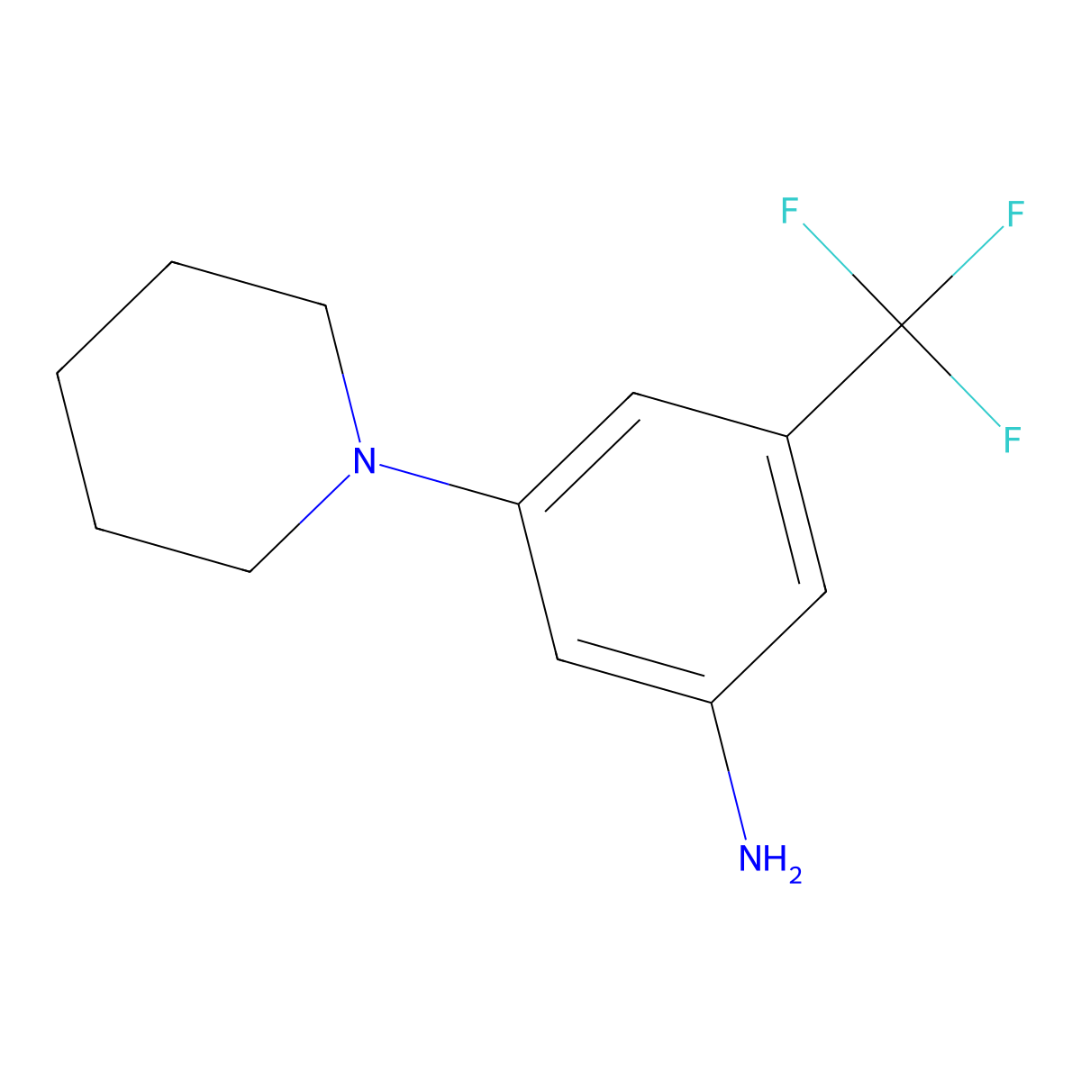 3-(Piperidin-1-YL)-5-(trifluoromethyl)aniline molecular structure, CAS 1041053-53-5
