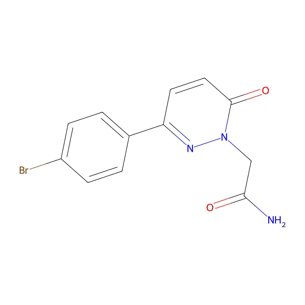 2-(3-(4-Bromophenyl)-6-oxopyridazin-1(6H)-yl)acetamide molecular structure, CAS 104106-95-8